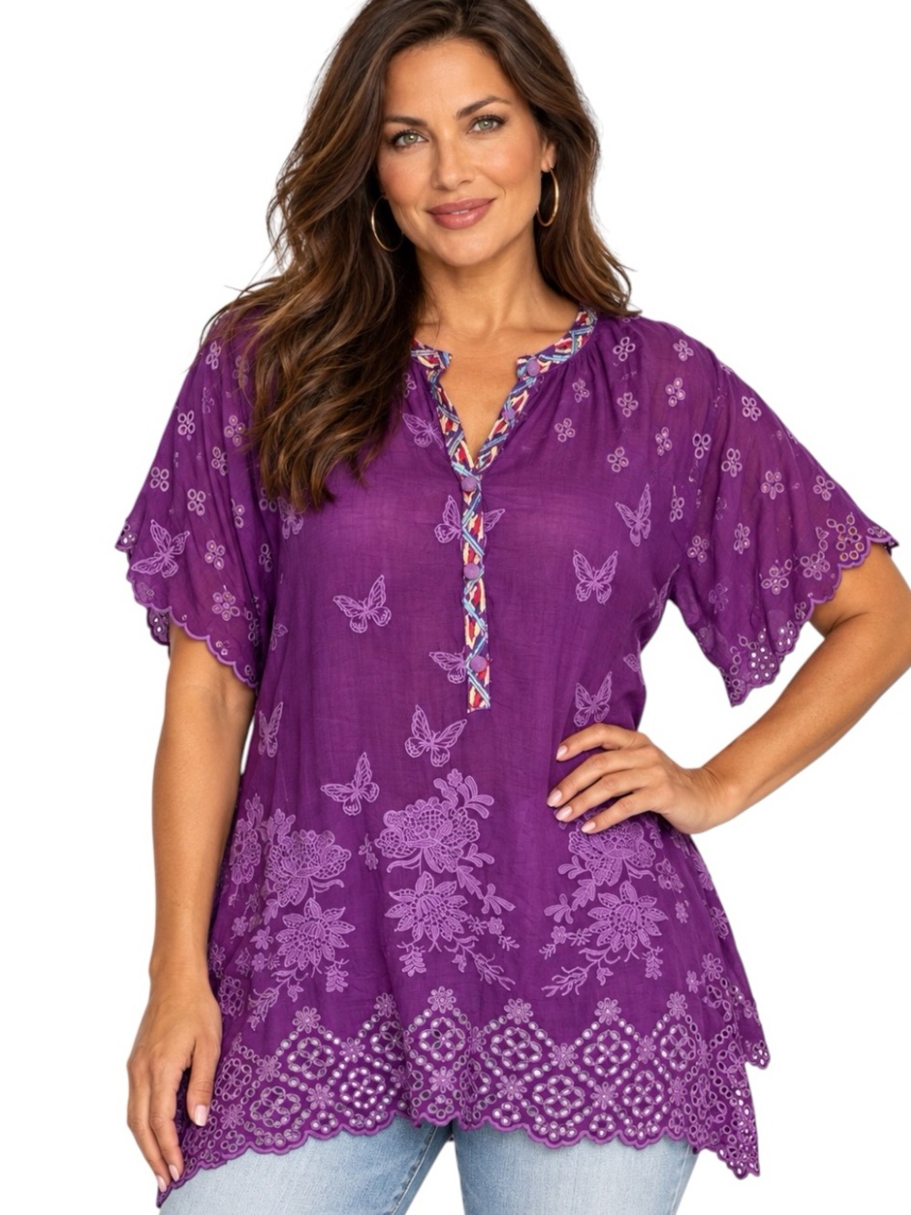 Johnny Was embroidered FIYORI TUNIC NWT